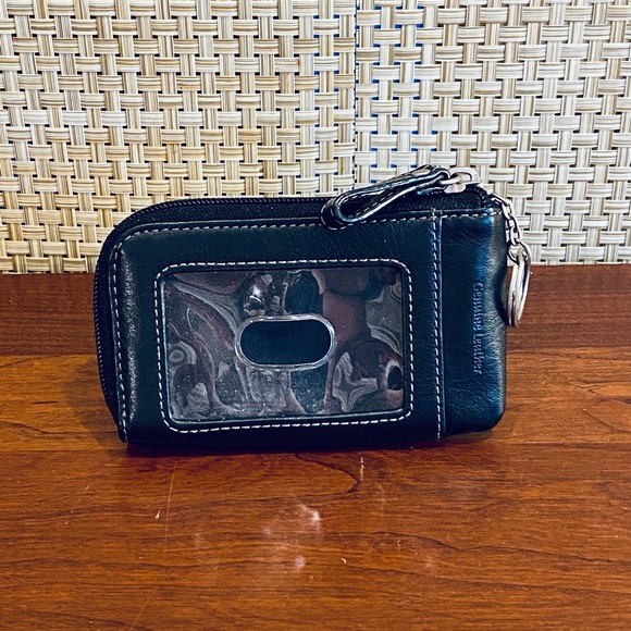 VTG 1990s Fossil Black Leather Key Ring Zippered Wallet - Picture 11 of 13